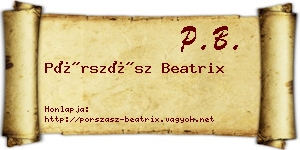 Pórszász Beatrix névjegykártya