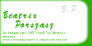 beatrix porszasz business card